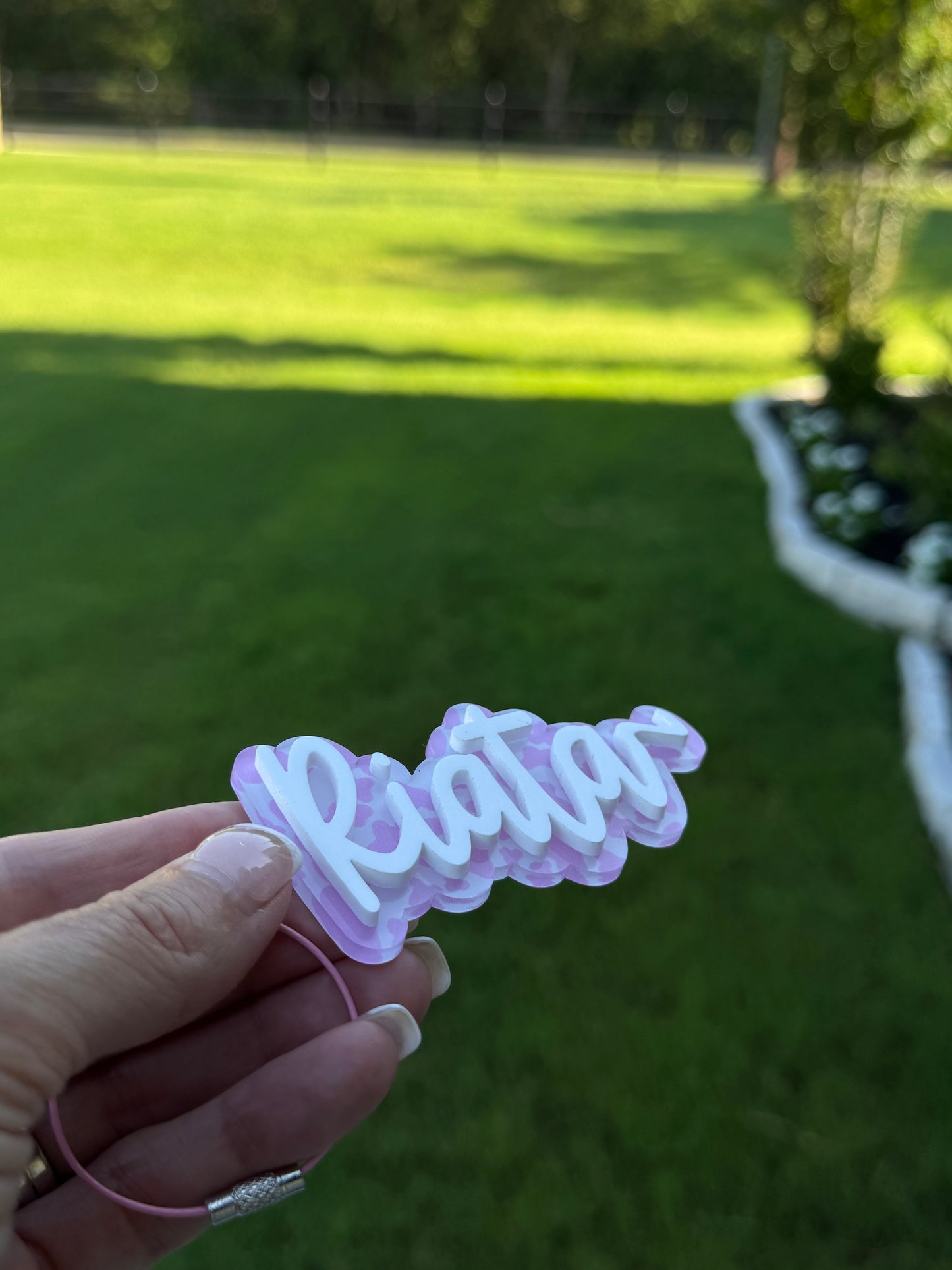 Pink and White Cow Print Personalized Keychains