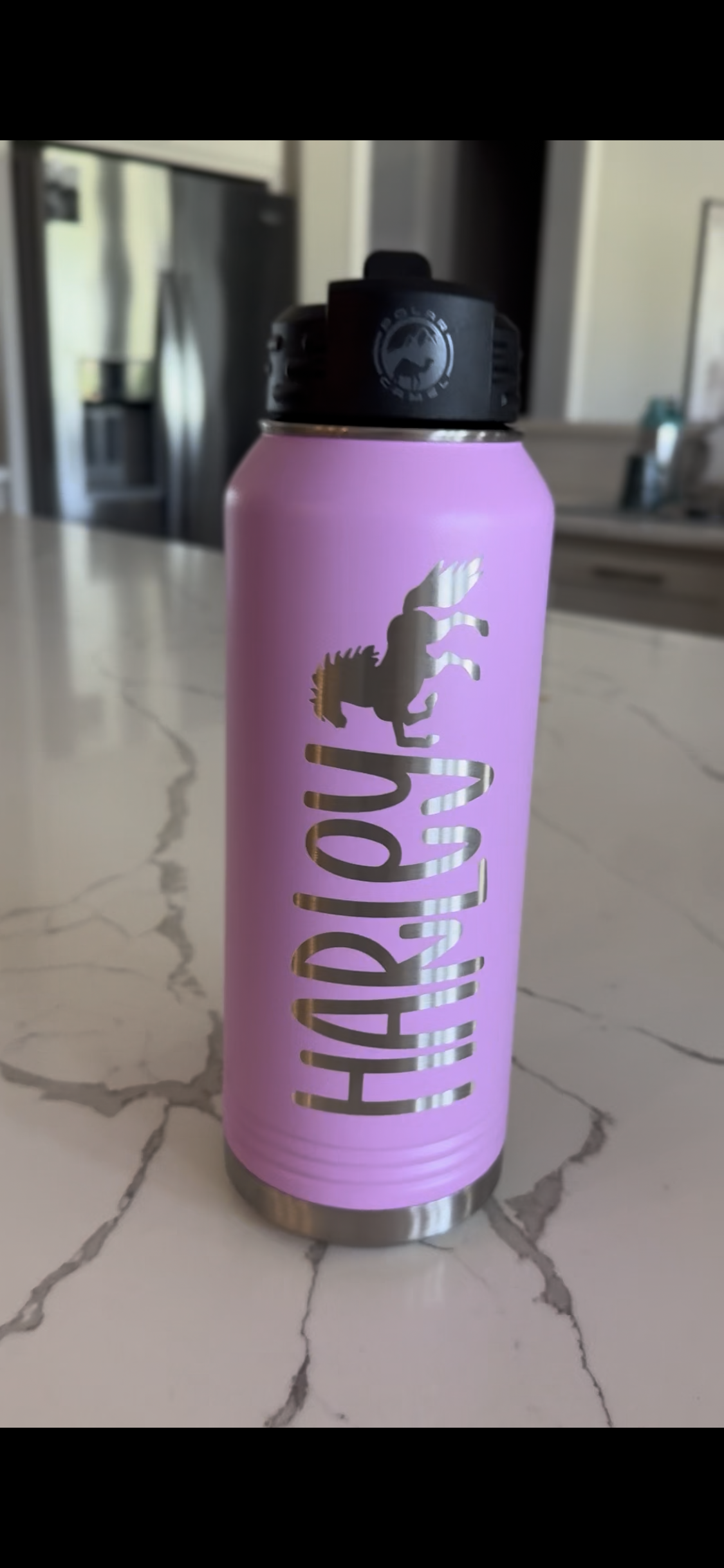 Customized Serape Keychain & Engraved Sports Water Bottle