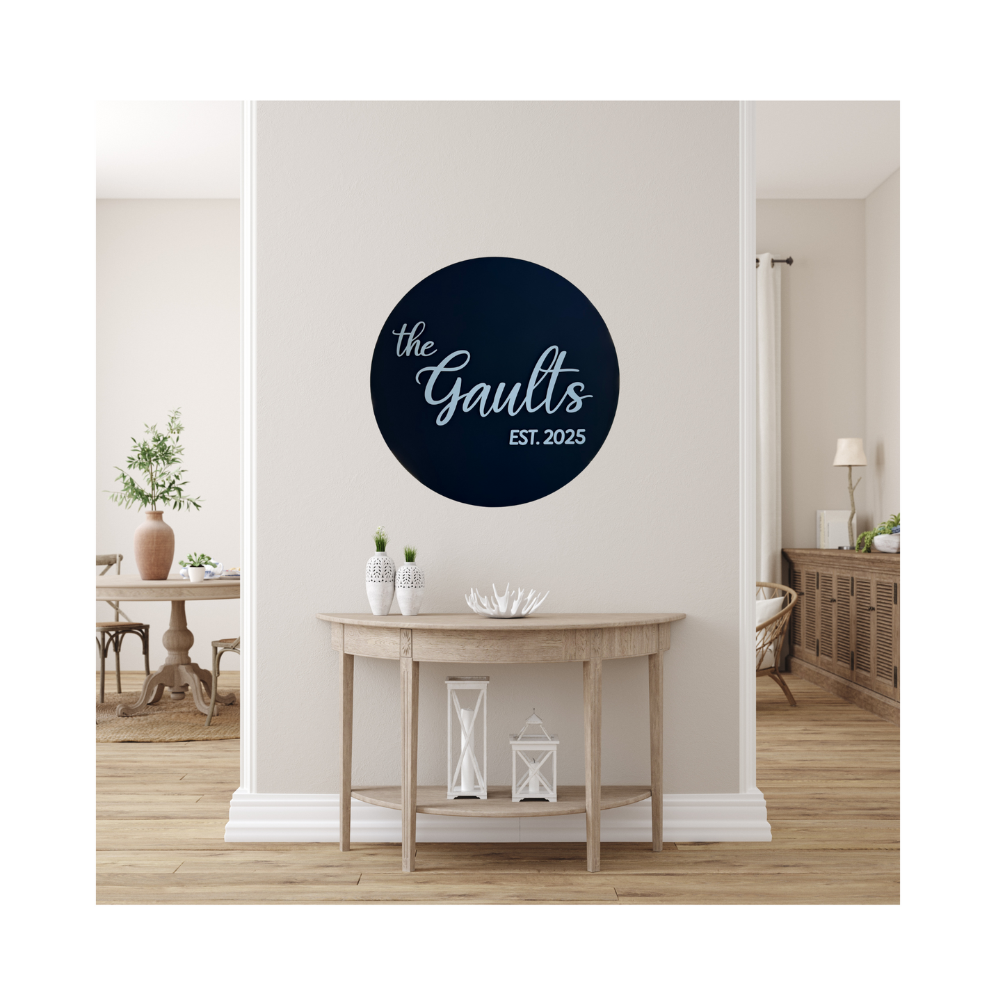 Custom Round Family Name Sign
