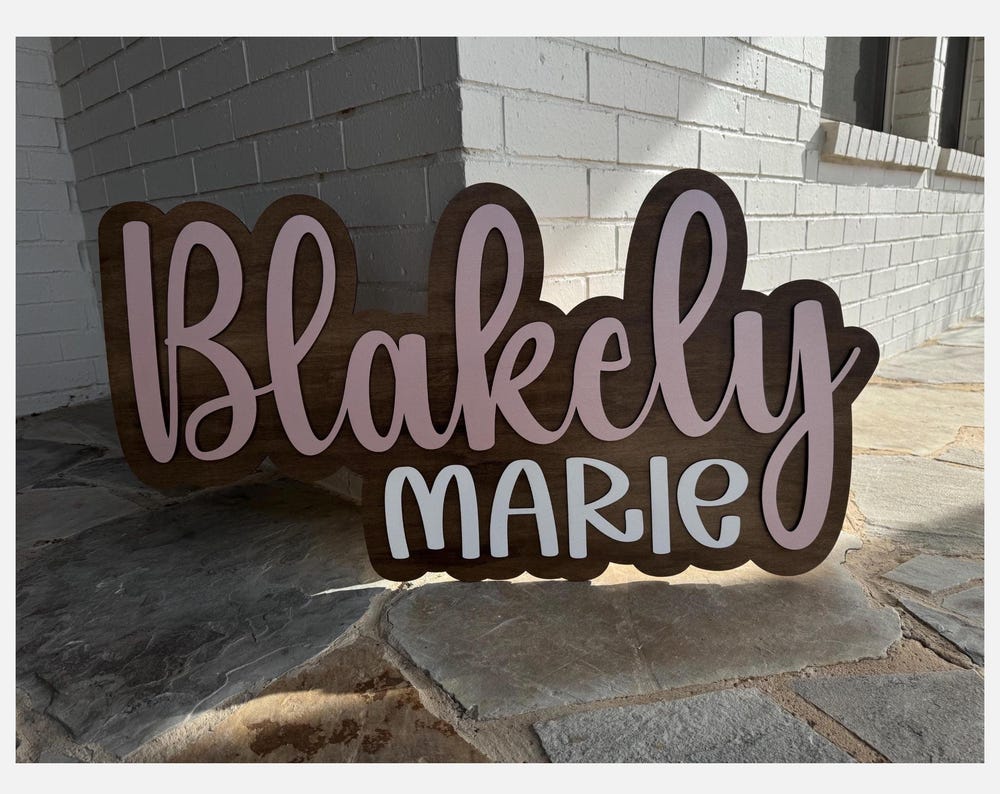 First Name Middle Name Custom Home Wall Decor Sign