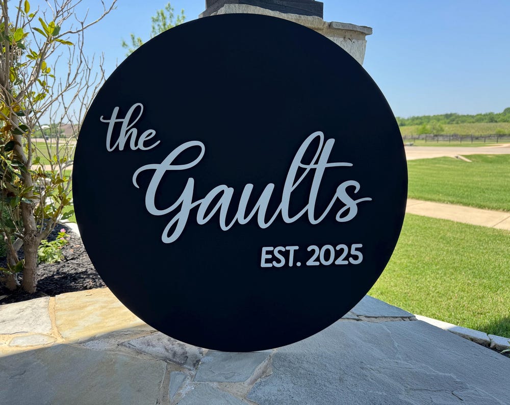 Custom Round Family Name Sign