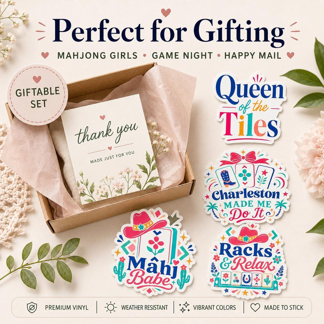 Mahjong gift stickers for game night