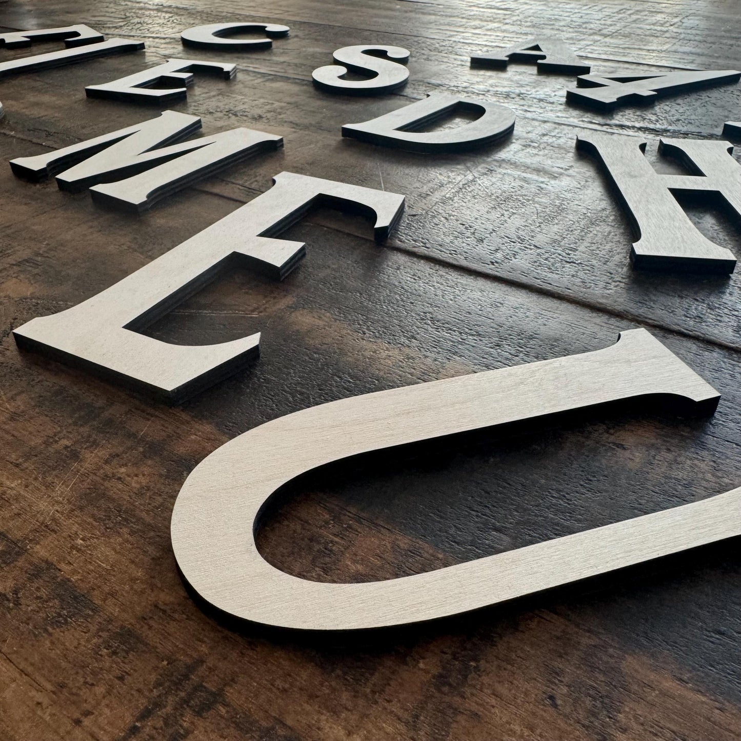 Wooden Laser Cut Outs Calligraphy Wood Letter for Signs Words Phrase Custom 3D Lettering Vertical Logo Small and Large Size Home Wall Art