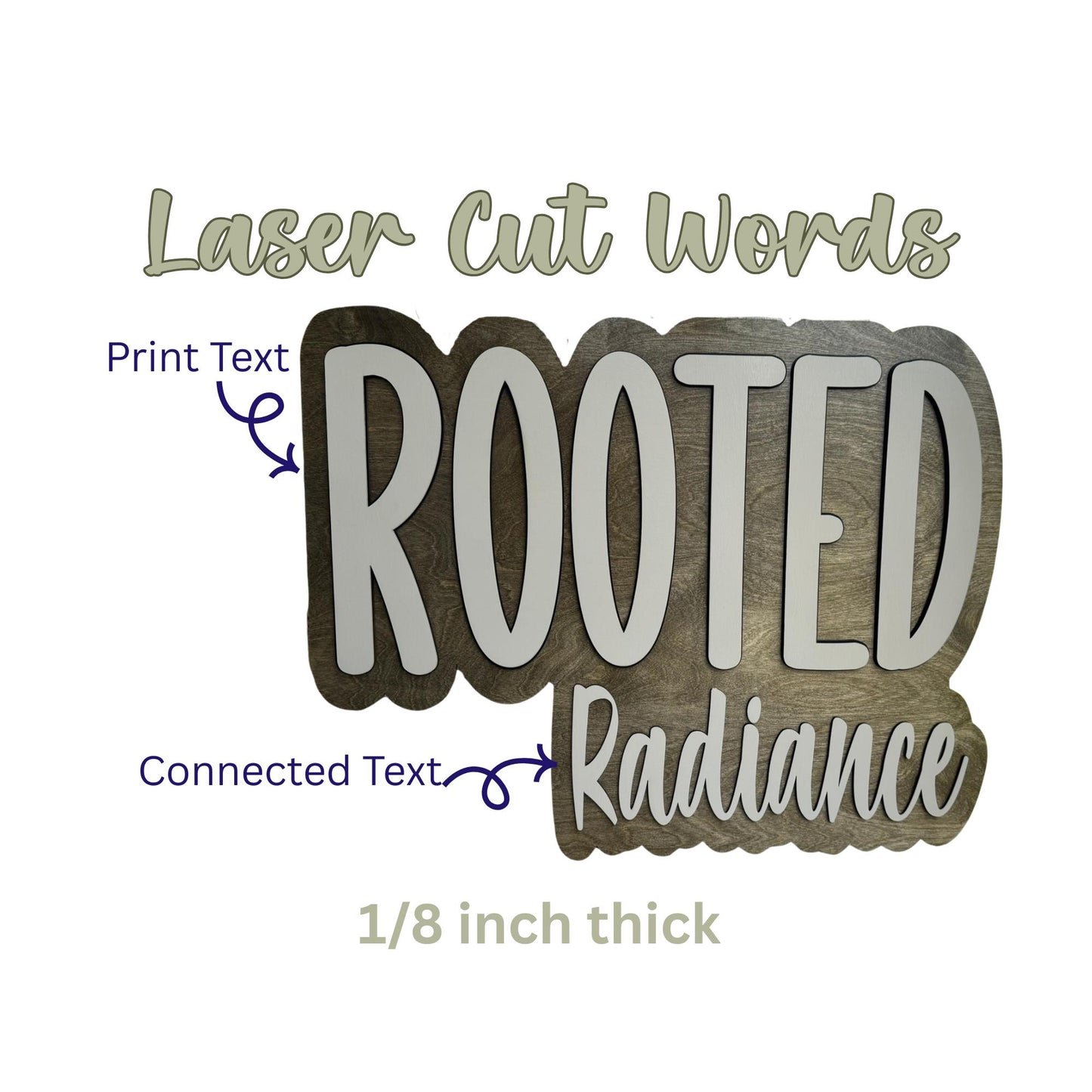 Custom Laser Cut Word(s) for Wall Signs or Wooden Door Hangers 1/8” Thick