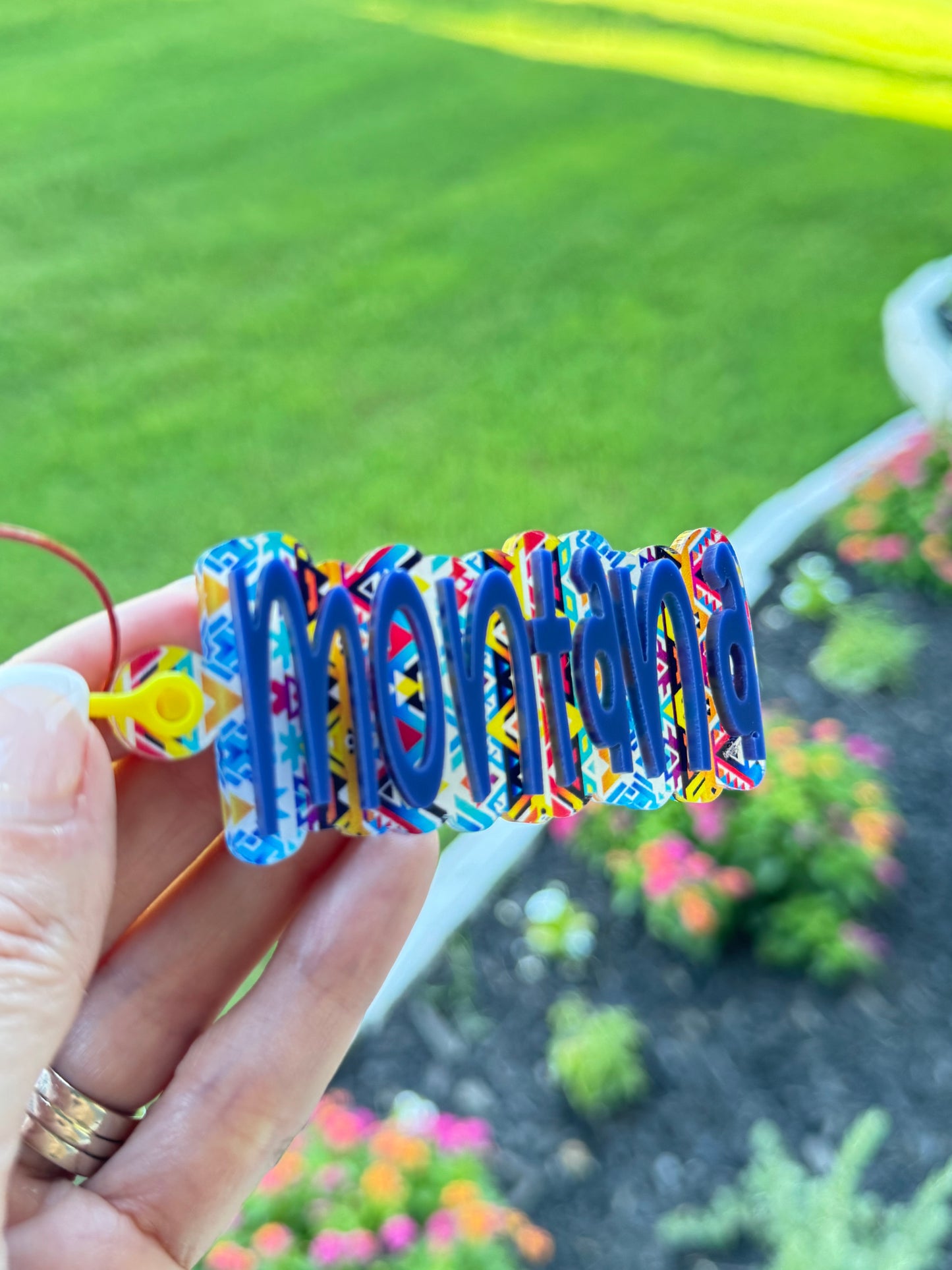 Aztec Rainbow Style Personalized Keychains