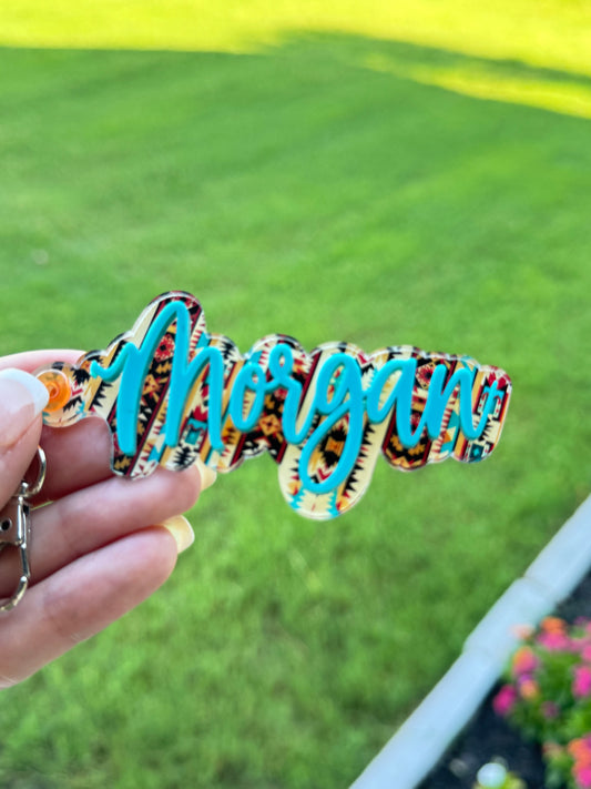 Aztec Western Style Personalized Keychains