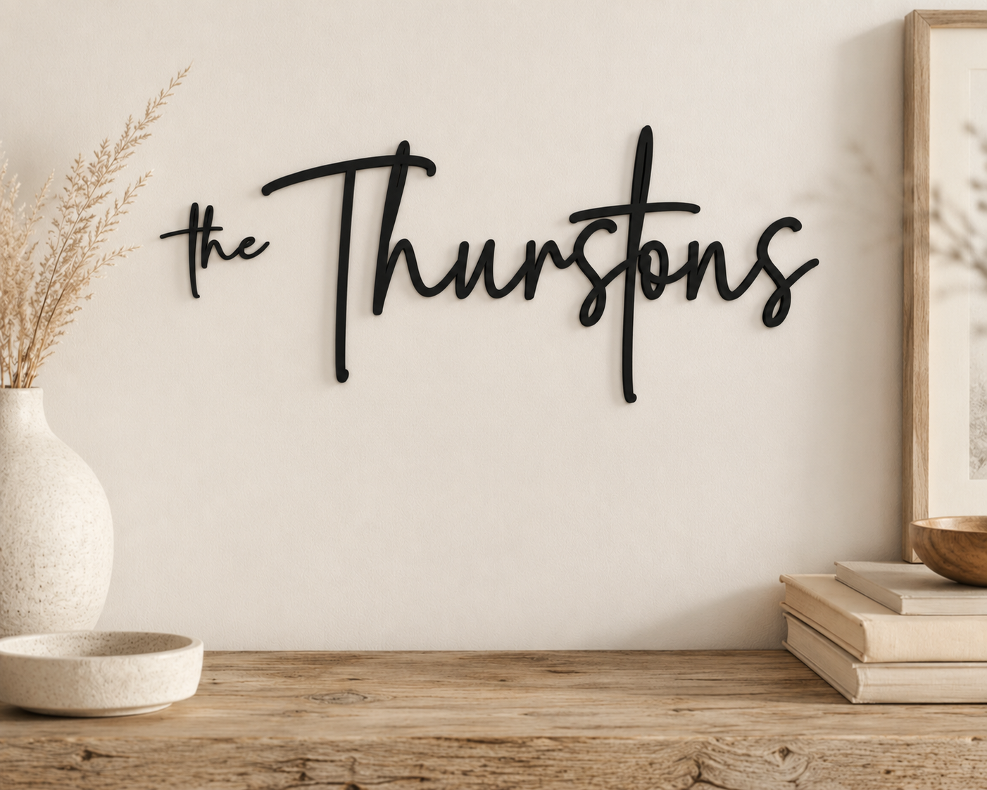 Personalized Family Name Wall Sign — Custom Wood Last Name Decor & Wedding Gift