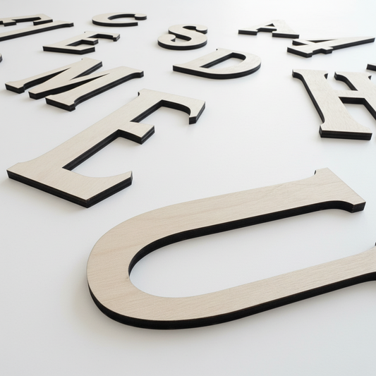 Unfinished Wooden Letters with Peel & Stick Backing — DIY Craft Supplies
