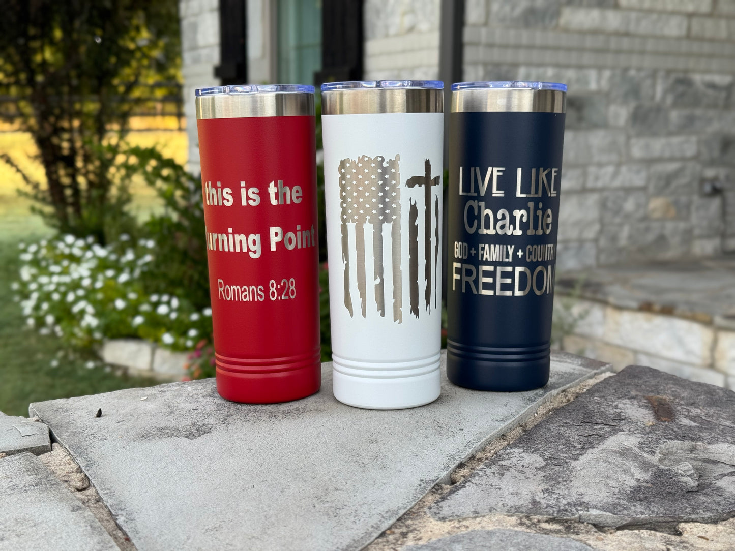 Engraved Skinny Tumbler This is the Turning Point