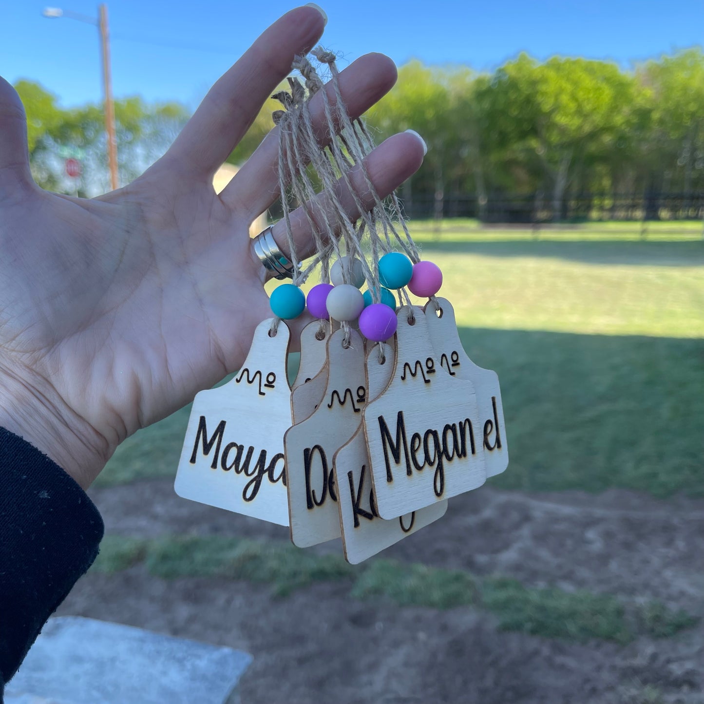 Cow Ear Tag Shape Gift Tag with Custom Engraving