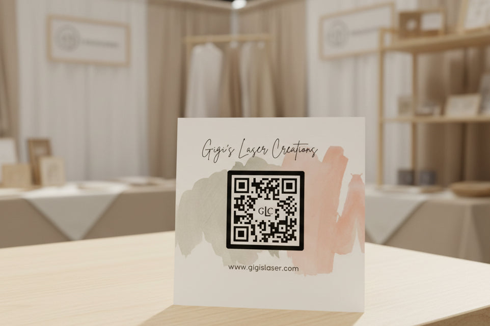 Custom Acrylic QR Code Sign Block for Business | UV Printed Logo Social Media & Website Display