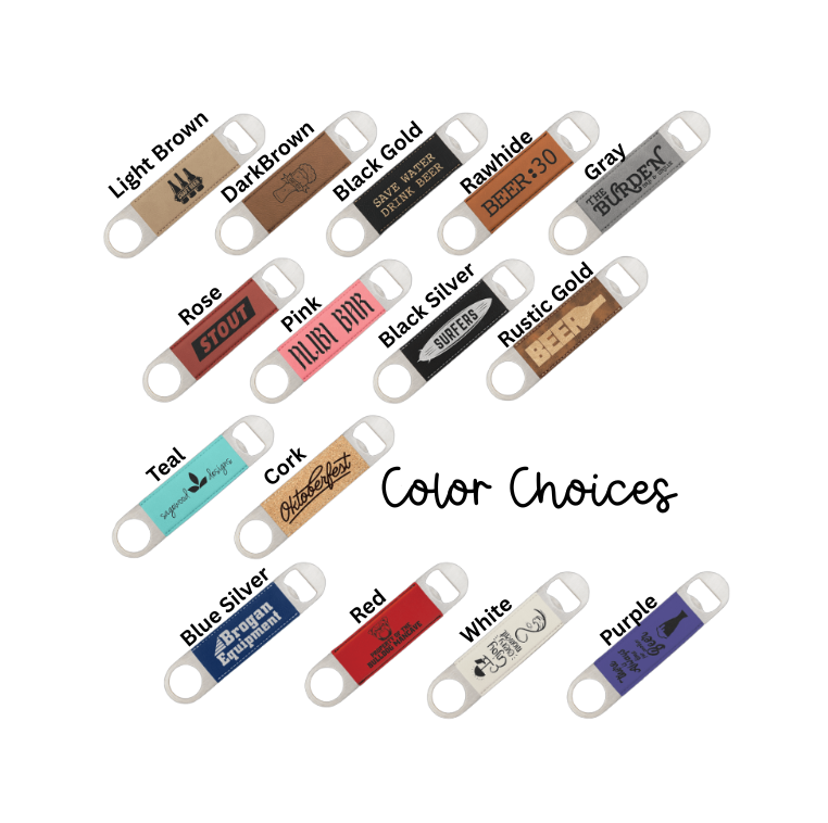 Personalized Engraved Leatherette Bottle Opener — Custom Gift