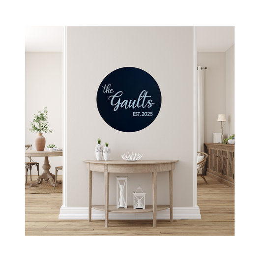 Custom Round Family Name Sign