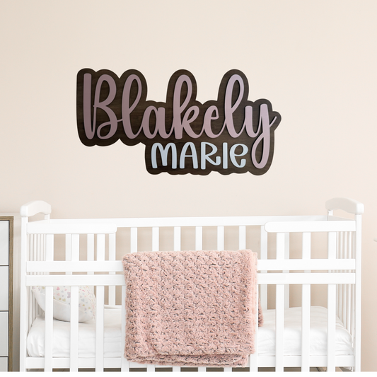First Name Middle Name Custom Home Wall Decor Sign