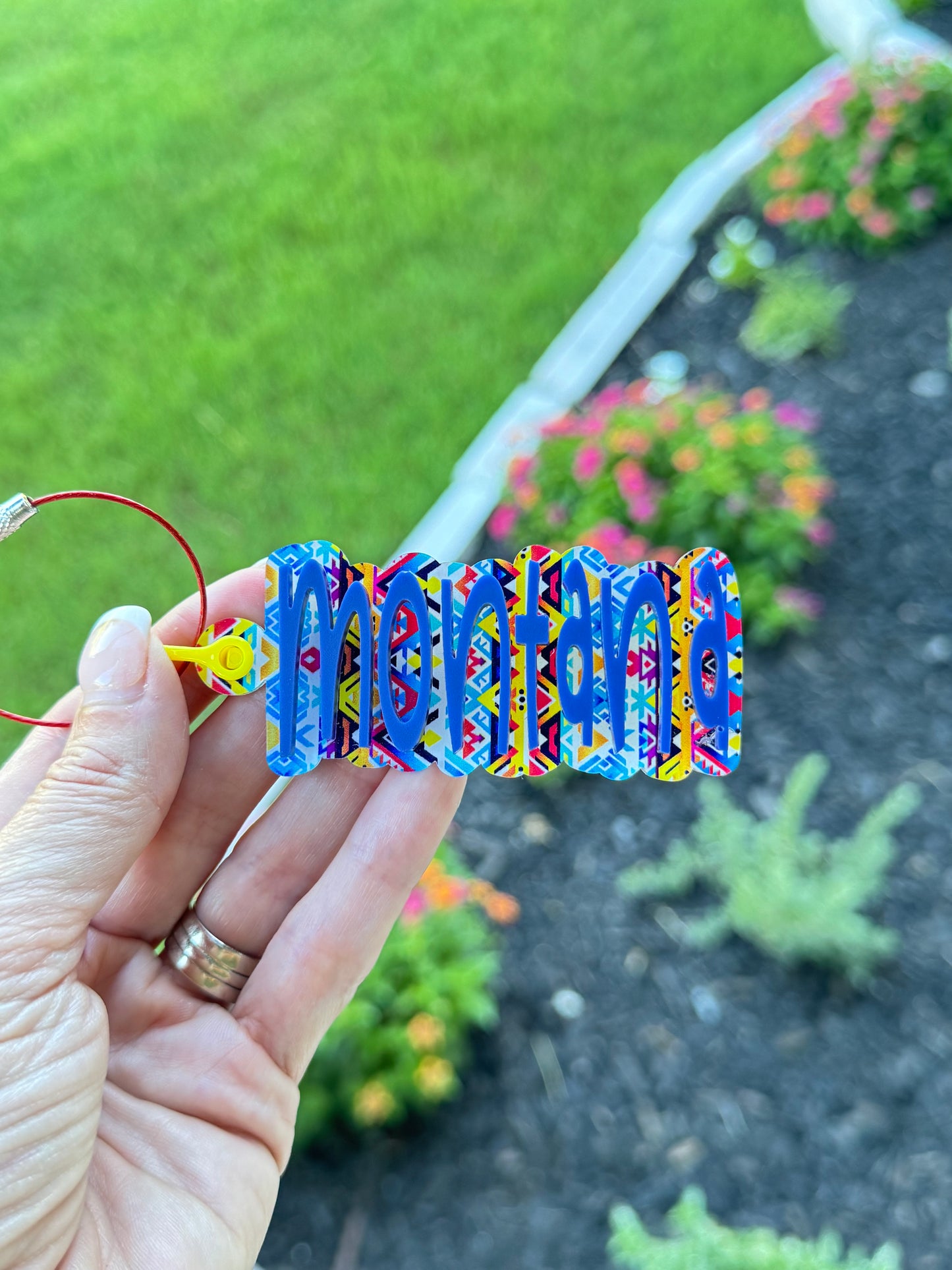 Aztec Rainbow Style Personalized Keychains