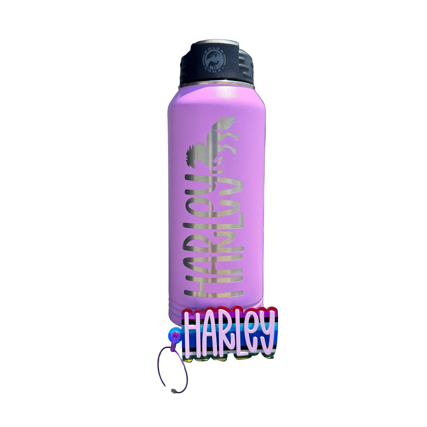 Customized Serape Print Keychain & Engraved Water Bottle Set