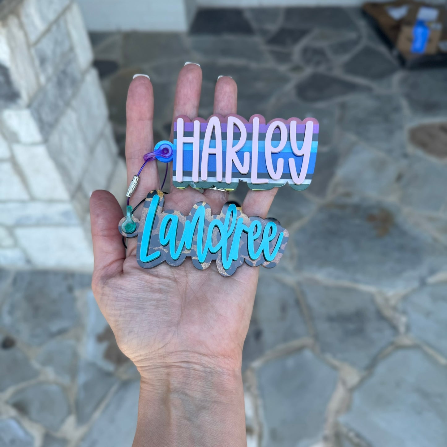 Serape Style Personalized Keychain — Boho Western Accessory