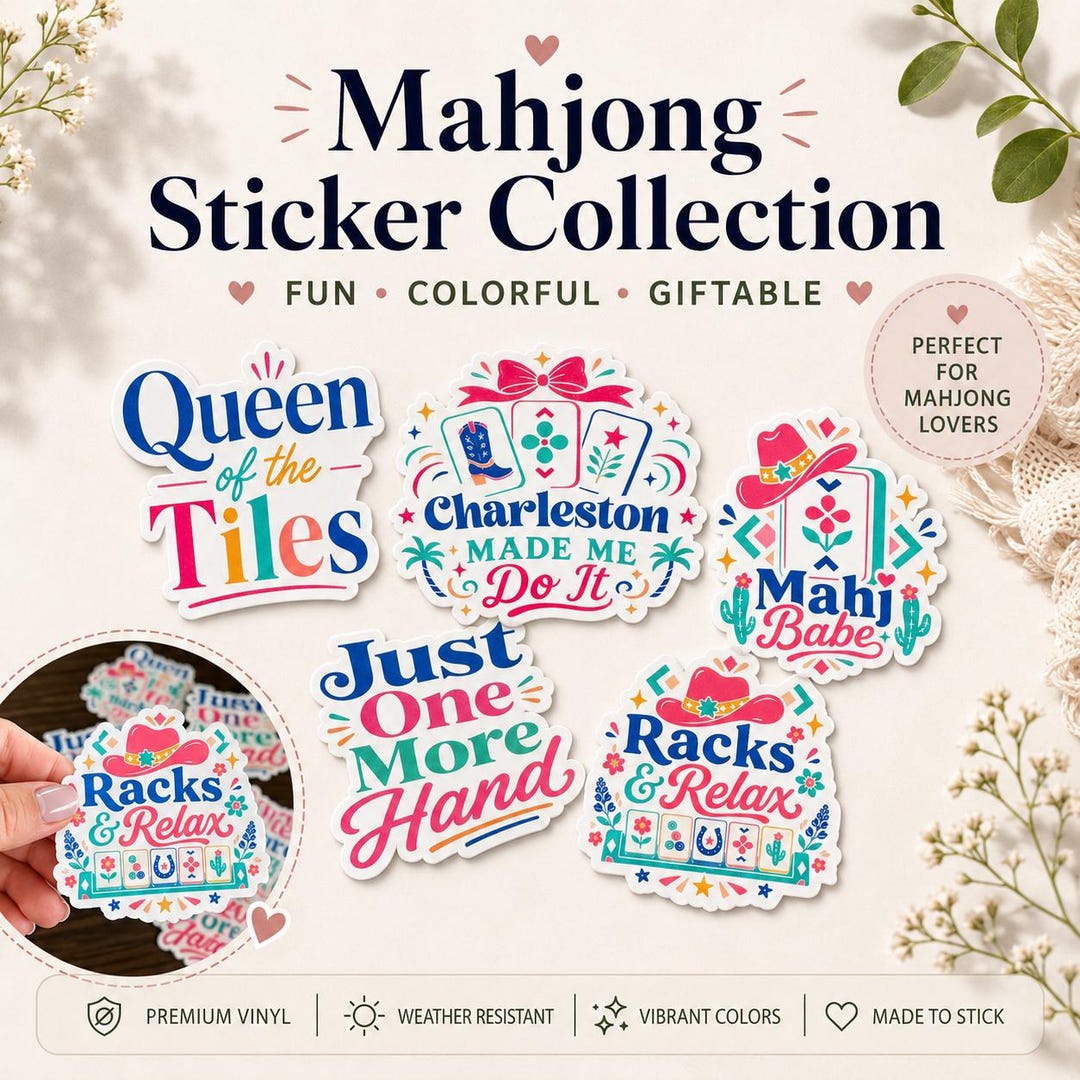 Mahjong vinyl sticker collection for Mahjong lovers
