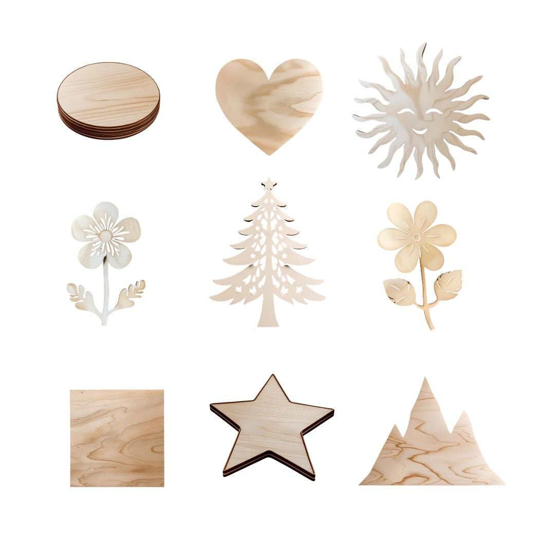Custom Unfinished Wooden Shape Cut Outs Supplies for Crafting