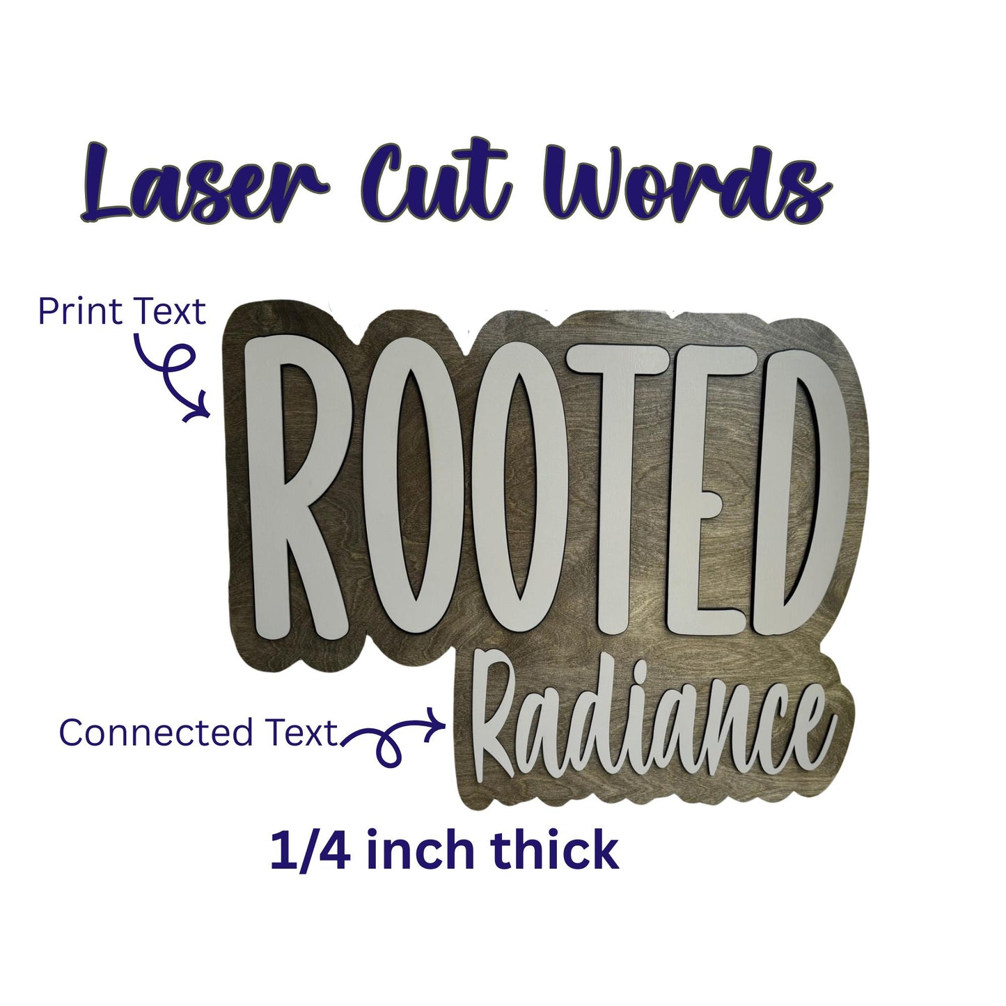 Wooden Words Custom Laser Cut Out for Home Decor or Crafts 1/4” Thick