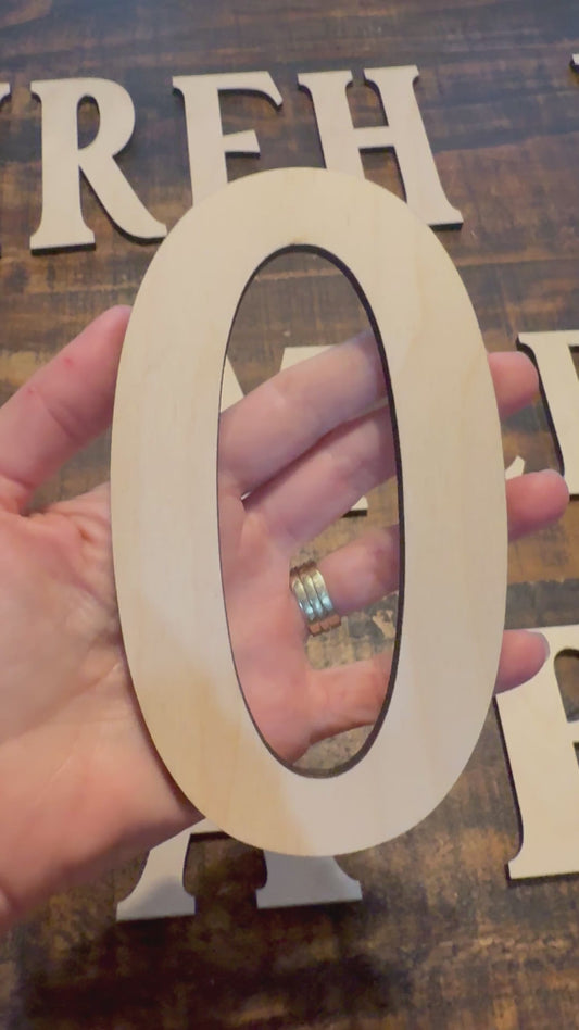 Custom Wooden Letter Cut outs with Peel & Stick Backing